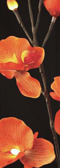 Lighted Sunset Orchid With 16 Lights - 2 Branches - 33 Inches