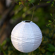 Solar Powered 10 Inch White Lantern-WHITE LED