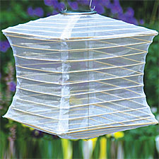 Solar Soji Lantern 12 Inch Square Pearl Colored
