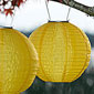 Solar Powered 10 Inch Yellow Lantern-WHITE LED