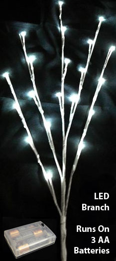 Battery Operated LED Branch - White