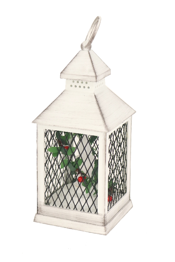 Illuminated Garden Indoor Outdoor LED White Taper Candle Lantern