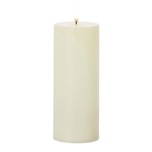 Uyuni White Pillar Flameless Candle, 3 x 7