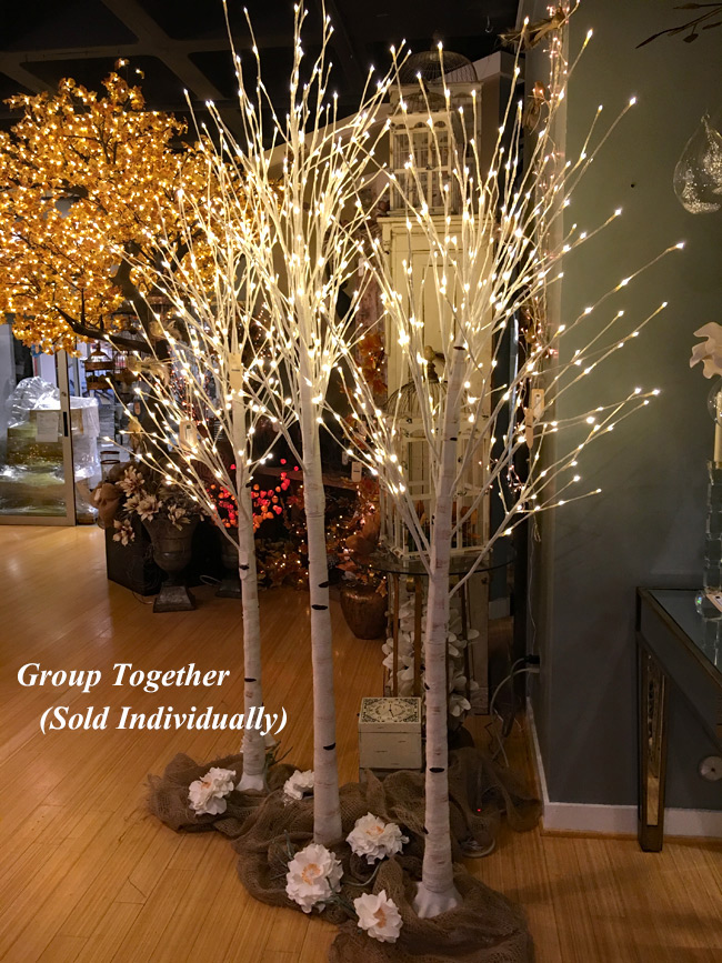 Illuminated Garden: 8 Foot White Birch Tree - 240 Warm White LED&#039;S