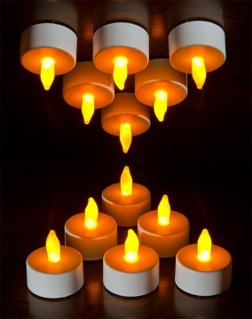 Flickering Flameless Tealights Battery Operated Set 6